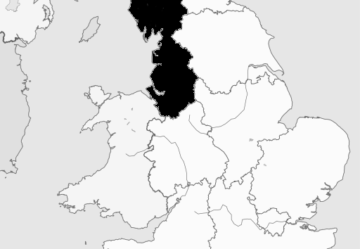 Map of North West England Region
