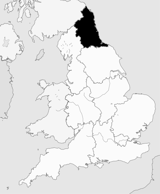 Map of North East England Region