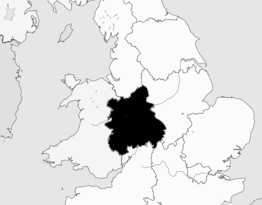 Map of West Midlands Region