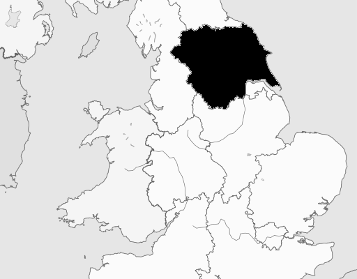 Map of Yorkshire and the Humber Region